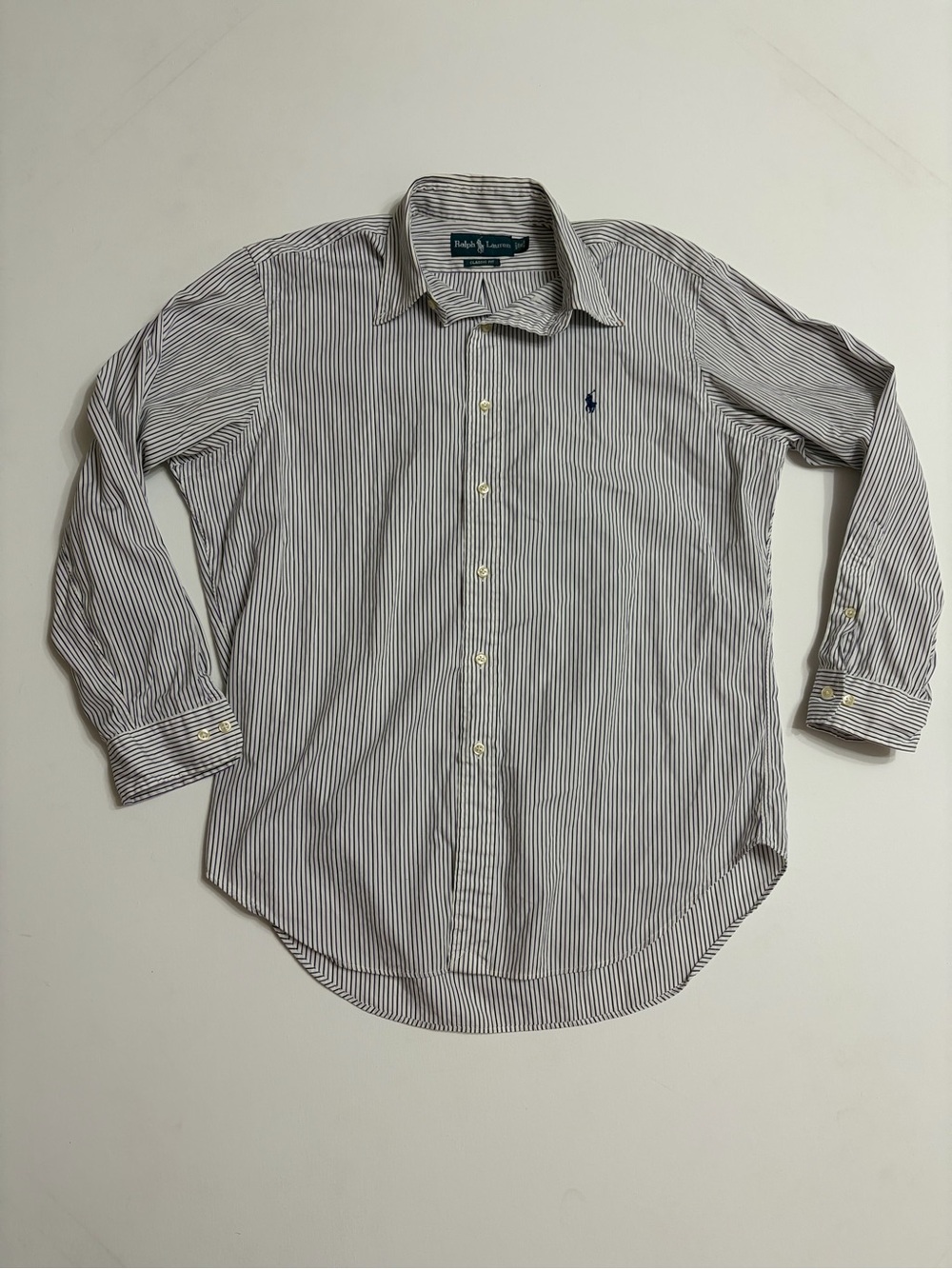 Ralph Lauren Men’s Purple & Black Pinstripe button down Dress Shirt size 16